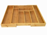 Artisanal 8-Division Expandable Bamboo Drawer Organizer - Sustainable Kitchen & Office Storage